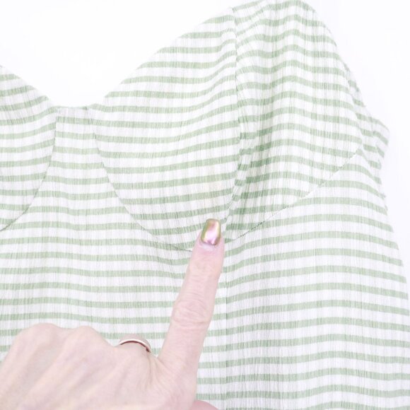 Louna Sweetheart Gingham Dress Womens L Green Coquette Cottagecore Clean‎ Girl - Picture 14 of 16